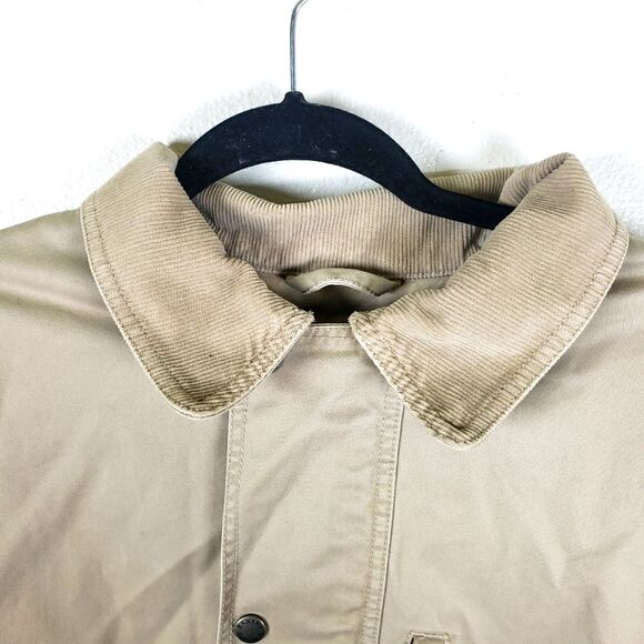 Women's Banana Republic Beige Button/Zip Up Utility Heavy Duty Coat Jacket sz MD - Picture 6 of 16